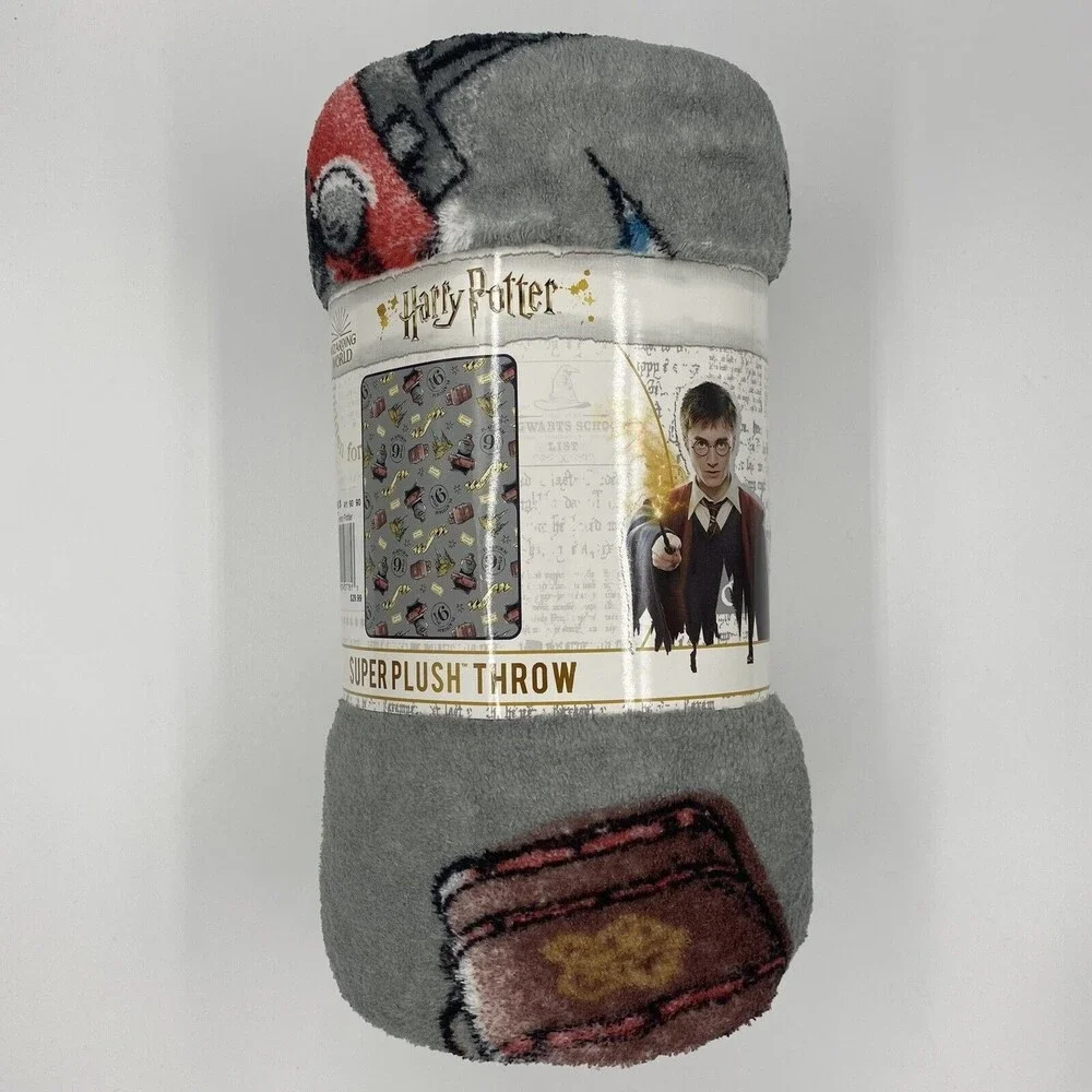 NWT New‎ Harry Potter To School Hogwarts Soft Plush Fleece Throw Blanket 46 x 60